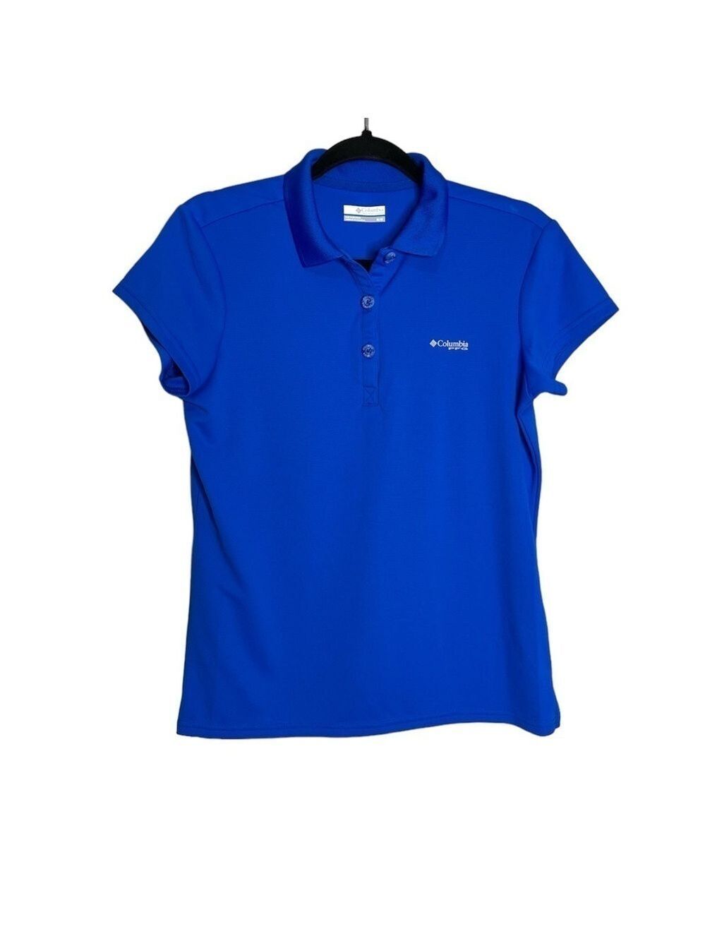 Columbia PFG Blue Short Sleeve Polo Shirt, Size M
